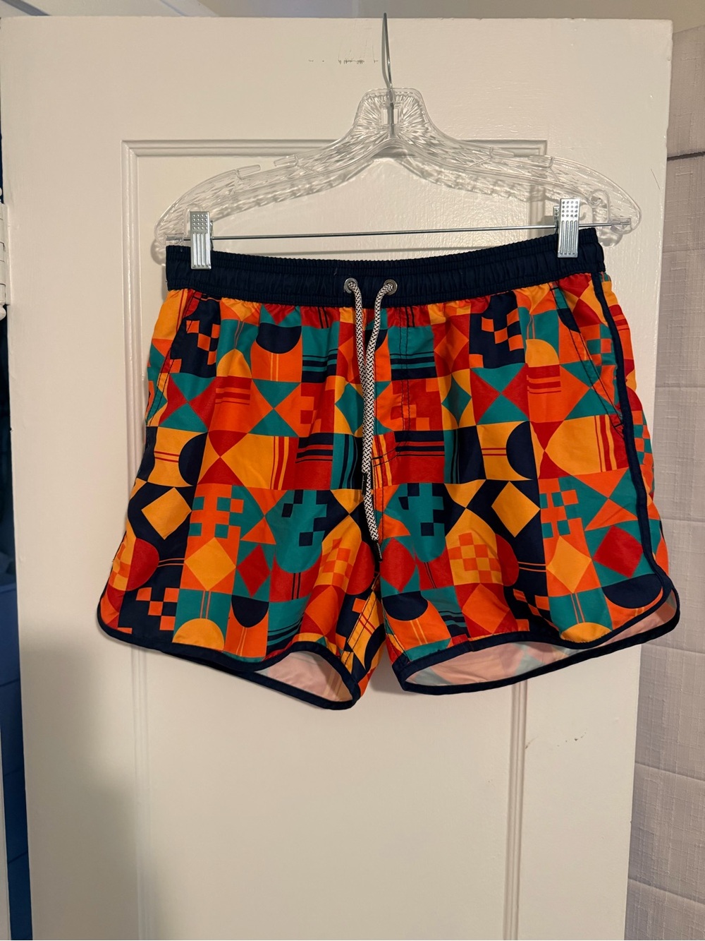 Men's Maamgic Print Swim Trunks - Orange & Teal